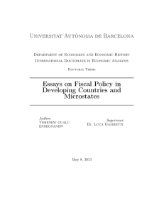 Essays on Fiscal Policy in Developing Countries and Microstates Universitat Autònoma de Barcelona