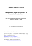 Linköping University Post Print Pharmacogenetic Studies of Paclitaxel in the