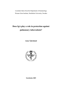 Licentiate thesis from the Department of Immunology
