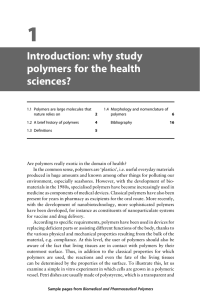 1 Introduction: why study polymers for the health sciences?