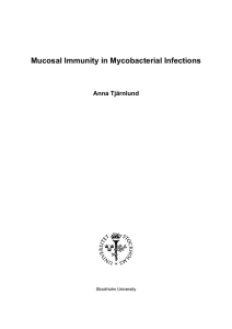 Mucosal Immunity in Mycobacterial Infections  Anna Tjärnlund