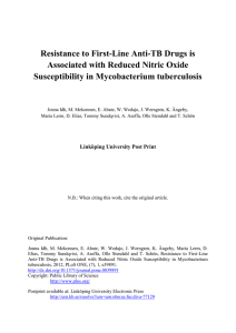 Resistance to First-Line Anti-TB Drugs is Associated with Reduced Nitric Oxide