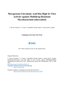 Meropenem-Clavulanic Acid Has High In Vitro Activity against Multidrug-Resistant Mycobacterium tuberculosis