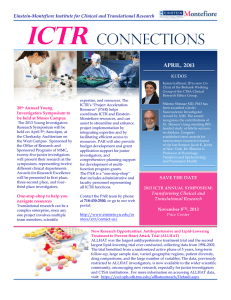 ICTR  CONNECTIONS APRIL, 2013
