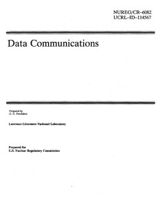 Data  Communications NUREG/CR-6082 UCRL-ID-114567 Lawrence  Livermore  National  Laboratory