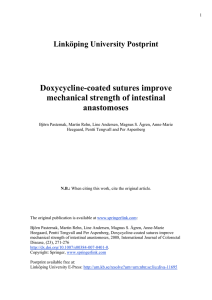 Doxycycline-coated sutures improve mechanical strength of intestinal anastomoses