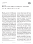Respiratory syncytial virus therapy and prophylaxis: EDITORIAL R.G. Hegele
