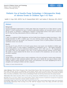 Pediatric Use of Insulin Pump Technology: A Retrospective Study