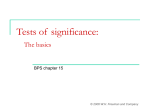 Tests of  significance: The basics BPS chapter 15