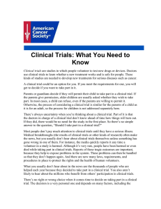 Clinical Trials: What You Need to Know