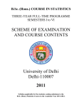 SCHEME OF EXAMINATION AND COURSE CONTENTS  University of Delhi