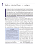 Paths to statistical fluency for ecologists REVIEWS