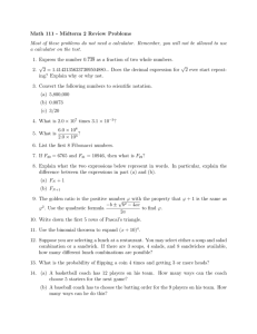 Math 111 - Midterm 2 Review Problems