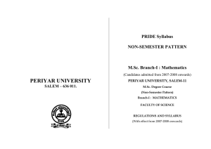 PERIYAR UNIVERSITY PRIDE Syllabus NON-SEMESTER PATTERN