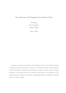 New Measures of Clumpiness for Incidence Data Yao Zhang Eric T. Bradlow