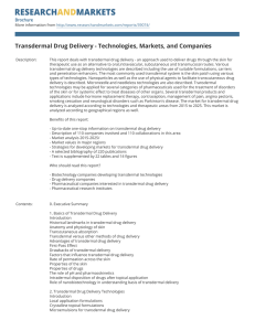 Transdermal Drug Delivery - Technologies, Markets, and Companies Brochure