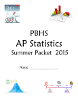 AP Statistics PBHS  Summer Packet  2015