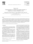 Characterization of sparfloxacin-resistant mutants of Staphylococcus aureus Original article