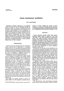 Home  mechanical  ventilation M.A.  Branthwaite*