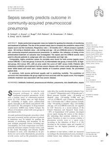 Sepsis severity predicts outcome in community-acquired pneumococcal pneumonia