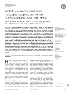 Ventilatory chemoresponsiveness, narcolepsy–cataplexy and human leukocyte antigen DQB1*0602 status