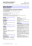 Gene Section LCP1 (lymphocyte cytosolic protein1) Atlas of Genetics and Cytogenetics