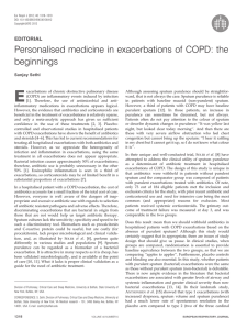 Personalised medicine in exacerbations of COPD: the beginnings EDITORIAL Sanjay Sethi