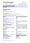 Leukaemia Section t(8;22)(p11;q13) Atlas of Genetics and Cytogenetics in Oncology and Haematology