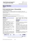 Gene Section PLK1 (polo-like kinase 1 (Drosophila)) Atlas of Genetics and Cytogenetics