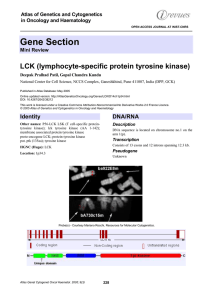 Gene Section LCK (lymphocyte-specific protein tyrosine kinase) Atlas of Genetics and Cytogenetics