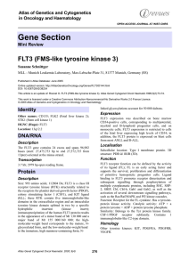 Gene Section FLT3 (FMS-like tyrosine kinase 3) Atlas of Genetics and Cytogenetics