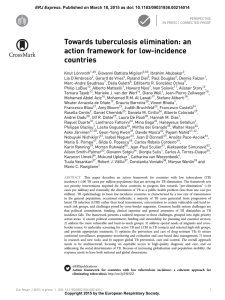 Towards tuberculosis elimination: an action framework for low-incidence countries