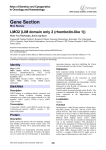 Gene Section LMO2 (LIM domain only 2 (rhombotin-like 1))
