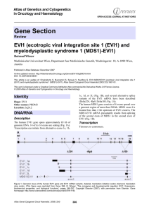 Gene Section EVI1 (ecotropic viral integration site 1 (EVI1) and