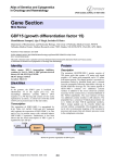 Gene Section GDF15 (growth differentiation factor 15) Atlas of Genetics and Cytogenetics