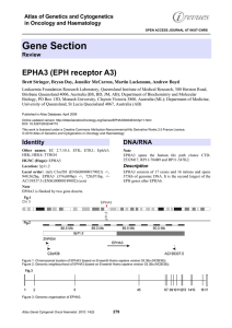 Gene Section EPHA3 (EPH receptor A3) Atlas of Genetics and Cytogenetics