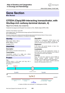 Gene Section CITED4 (Cbp/p300 interacting transactivator, with Glu/Asp