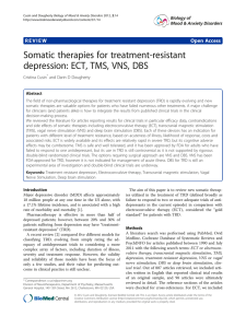 Somatic therapies for treatment-resistant depression: ECT, TMS, VNS, DBS Open Access