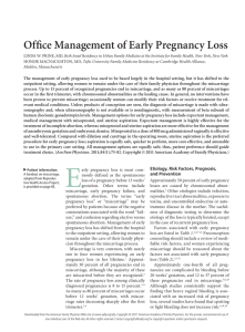 Office Management of Early Pregnancy Loss