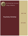 Psychiatry Clerkship  The Florida State University College of Medicine