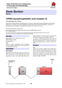 Gene Section LPAR2 (lysophosphatidic acid receptor 2) Atlas of Genetics and Cytogenetics
