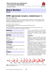 Gene Section GRM1 (glutamate receptor, metabotropic 1) Atlas of Genetics and Cytogenetics