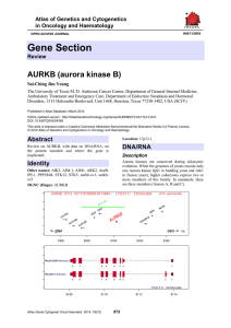 Gene Section AURKB (aurora kinase B) Atlas of Genetics and Cytogenetics