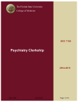 Psychiatry Clerkship The Florida State University College of Medicine BCC 7150