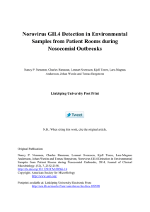 Norovirus GII.4 Detection in Environmental Samples from Patient Rooms during Nosocomial Outbreaks