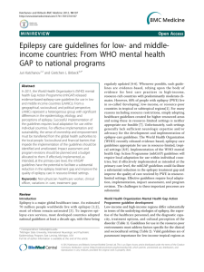 Epilepsy care guidelines for low- and middle- GAP to national programs