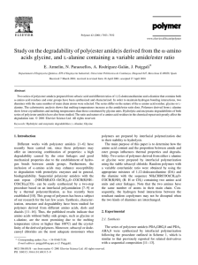 Study on the degradability of poly(ester amide)s derived from the... acids glycine, and l-alanine containing a variable amide/ester ratio