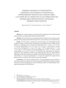 MARKED VARIABILITY IN PERI-PARTUM ANESTHETIC MANAGEMENT OF PATIENTS ON