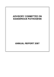 ADVISORY COMMITTEE ON DANGEROUS PATHOGENS ANNUAL REPORT 2007