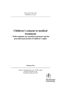 Children’s consent to medical treatment -